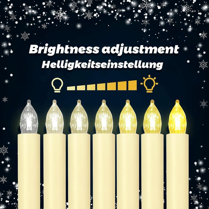 Sunjas Store 30PCS LED Flameless Candles Battery Operated Christmas Tree Candles with Remote, Button Cell Battery, Timer, Dimmer Battery Candle Flickering Warm Light Window Candle Christmas Home Decor - Image 5